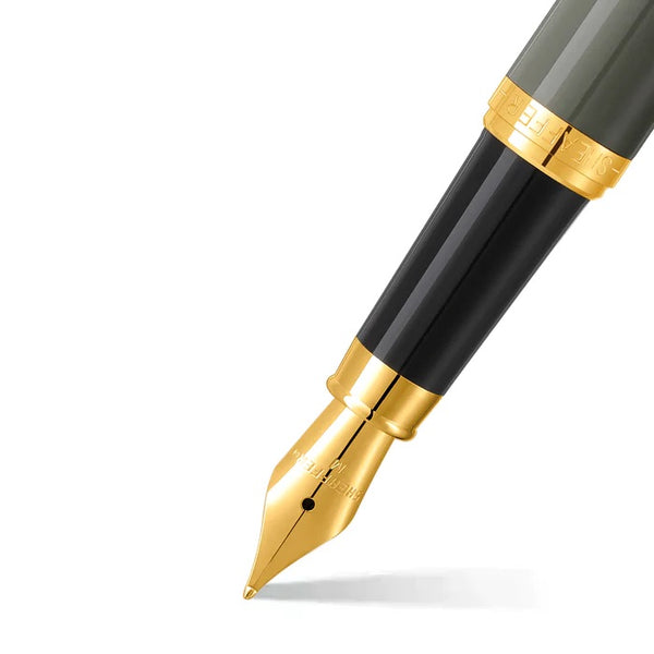 Load image into Gallery viewer, Sheaffer VFM E9427 Fountain Pen - Glossy Light Gray with PVD Gold-tone Trims
