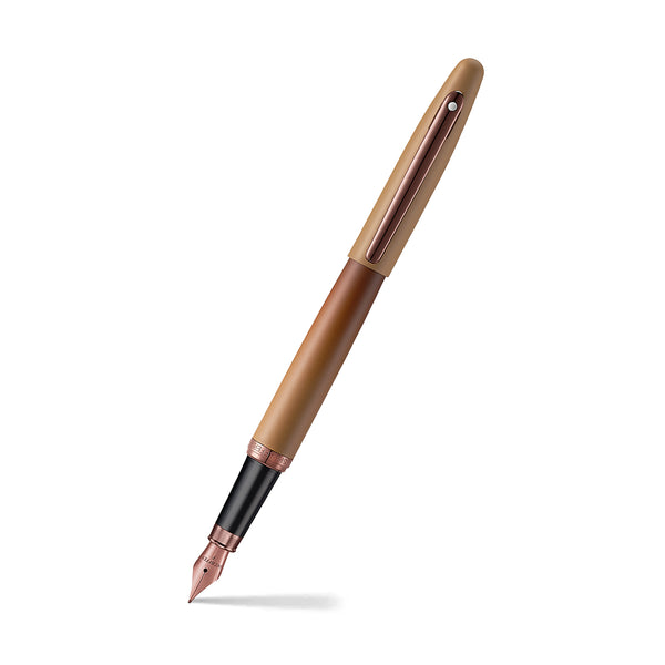 Sheaffer VFM E9428 Coffee Edition Matt Brown  With Regal Brown PVD Trims Fountain Pen (WW31 Coffee) — Sheaffer fountain pen — precision nib writing instrument, at Cityluxe Singapore stationery store