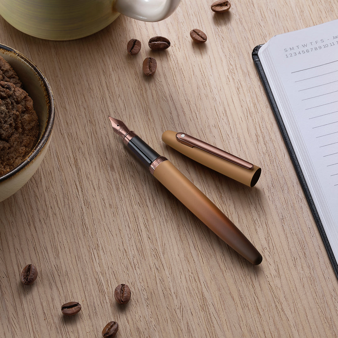 Sheaffer VFM E9428 Coffee Edition Matt Brown  With Regal Brown PVD Trims Fountain Pen (WW31 Coffee)
