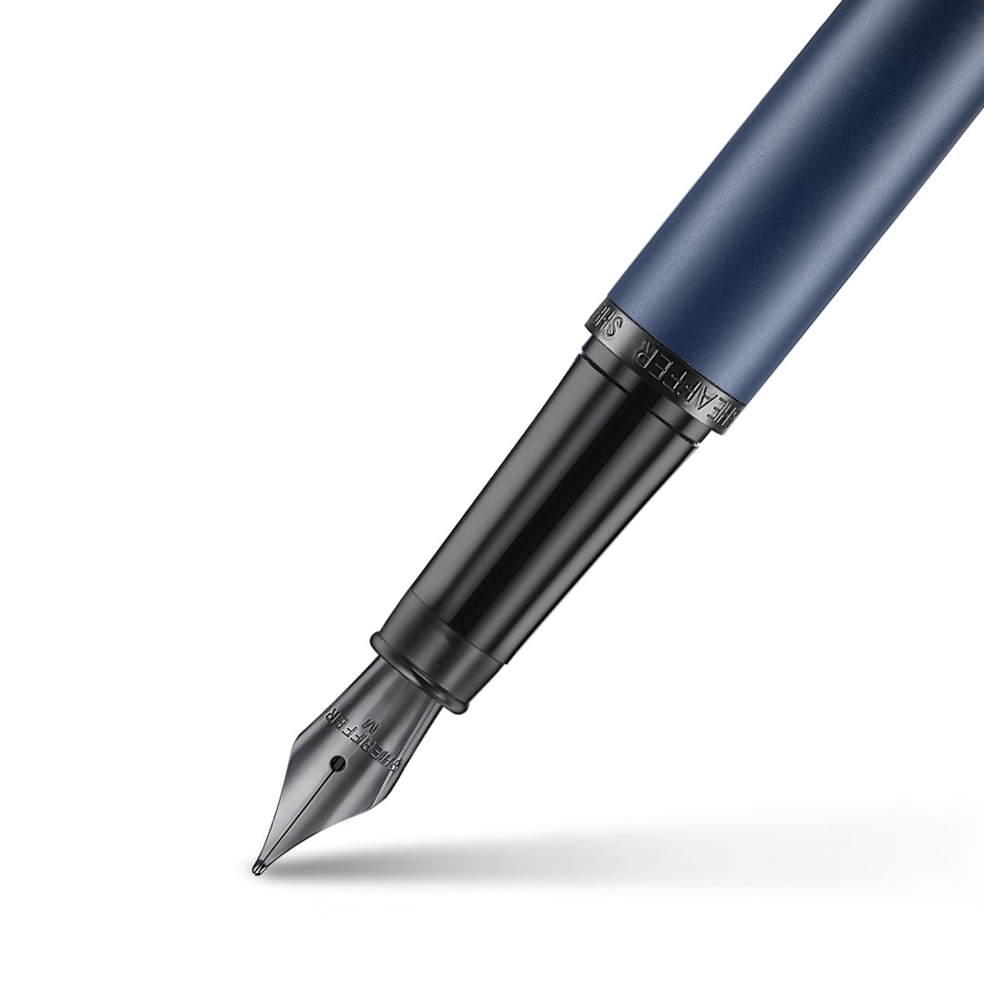 Sheaffer VFM 9429 Matt Blue  With Matt Black PVD Trims  Fountain Pen (WW31) — Sheaffer fountain pen — precision nib writing instrument, at Cityluxe Singapore stationery store