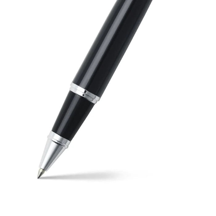 Sheaffer 300 E9314 Glossy Black Barrel and Bright Chrome Cap Rollerball Pen (WW30) — Sheaffer rollerball pen — fluid gel ink writing instrument, at Cityluxe Singapore