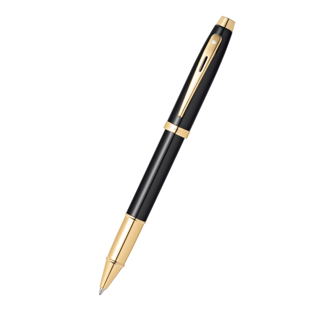 Sheaffer 100 E9322 Glossy Black With Gold Trims Rollerball Pen (WW30)