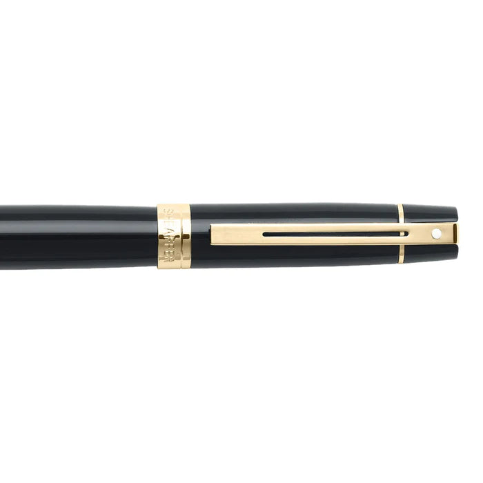 Sheaffer 300 E9325 Glossy Black with Gold Trims Rollerball Pen (WW30)