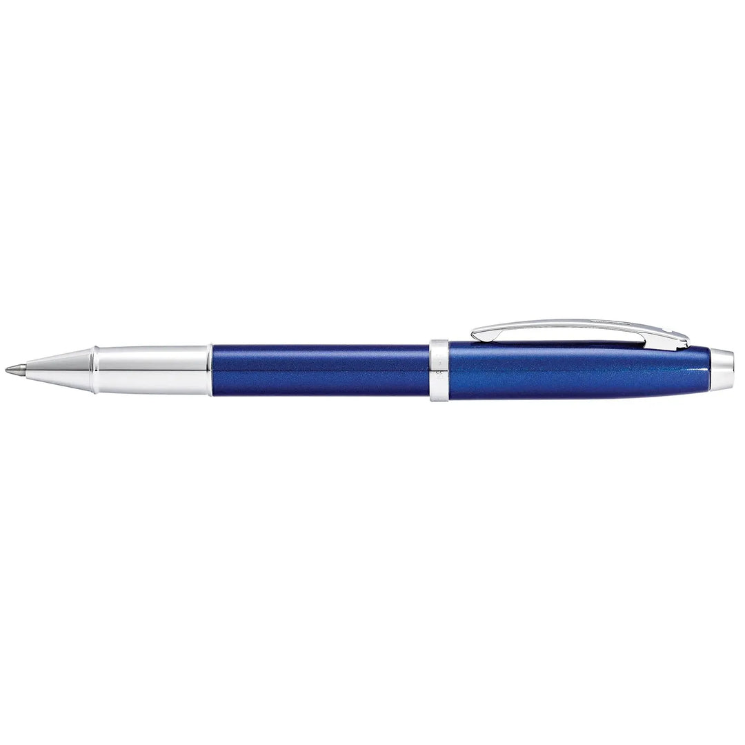Sheaffer 100 E9339  Glossy Blue With Chrome Trims Rollerball Pen (WW30) — Sheaffer rollerball pen — fluid gel ink writing instrument, at Cityluxe Singapore