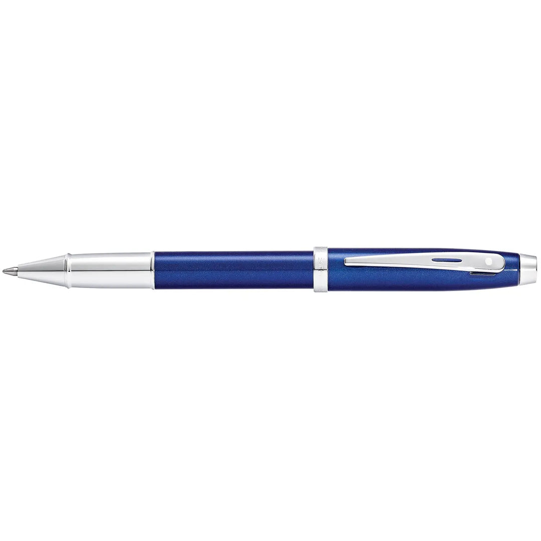 Sheaffer 100 E9339  Glossy Blue With Chrome Trims Rollerball Pen (WW30) — Sheaffer rollerball pen — fluid gel ink writing instrument, at Cityluxe Singapore