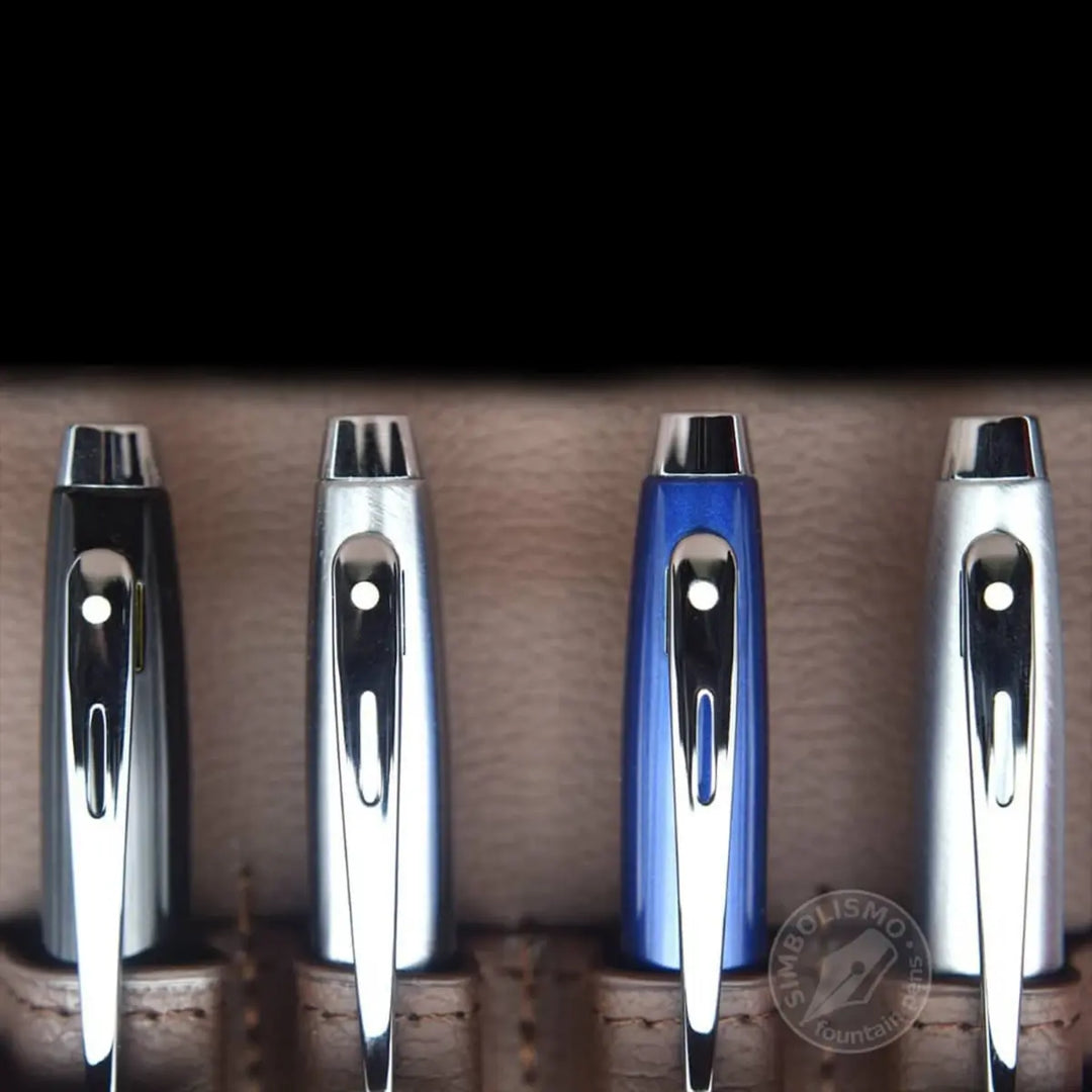Sheaffer 100 E9339  Glossy Blue With Chrome Trims Rollerball Pen (WW30) — Sheaffer rollerball pen — fluid gel ink writing instrument, at Cityluxe Singapore