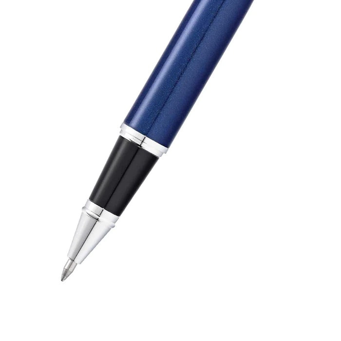 Sheaffer 300 E9341 Glossy Blue with Chrome Trims Rollerball Pen (WW30) — Sheaffer rollerball pen — fluid gel ink writing instrument, at Cityluxe Singapore