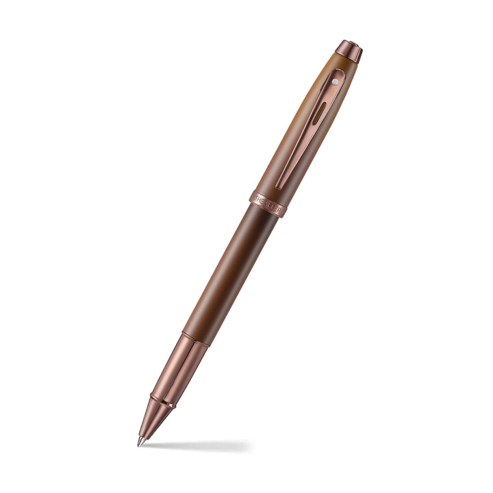 Sheaffer 100 E9374 Coffee Edition With PVD Trims Rollerball Pen (WW30 Coffee) — Sheaffer rollerball pen — fluid gel ink writing instrument, at Cityluxe Singapore