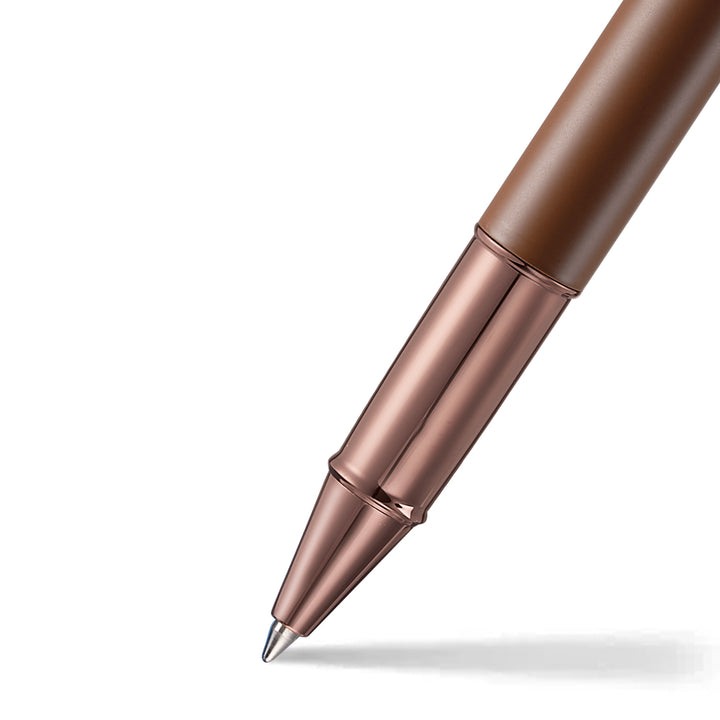 Sheaffer 100 E9374 Coffee Edition With PVD Trims Rollerball Pen (WW30 Coffee) — Sheaffer rollerball pen — fluid gel ink writing instrument, at Cityluxe Singapore