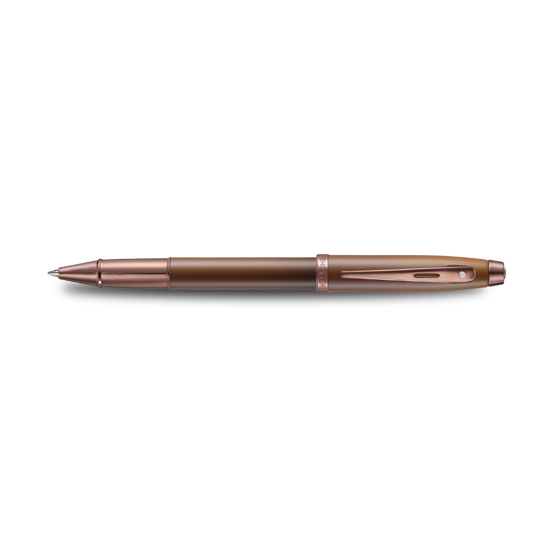 Sheaffer 100 E9374 Coffee Edition With PVD Trims Rollerball Pen (WW30 Coffee) — Sheaffer rollerball pen — fluid gel ink writing instrument, at Cityluxe Singapore