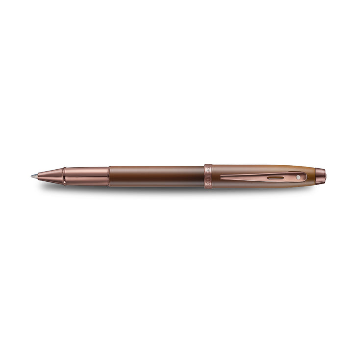 Sheaffer 100 E9374 Coffee Edition With PVD Trims Rollerball Pen (WW30 Coffee) — Sheaffer rollerball pen — fluid gel ink writing instrument, at Cityluxe Singapore