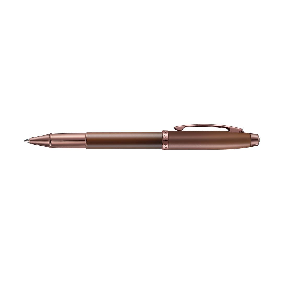 Sheaffer 100 E9374 Coffee Edition With PVD Trims Rollerball Pen (WW30 Coffee) — Sheaffer rollerball pen — fluid gel ink writing instrument, at Cityluxe Singapore