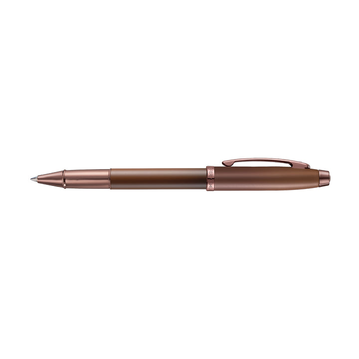 Sheaffer 100 E9374 Coffee Edition With PVD Trims Rollerball Pen (WW30 Coffee) — Sheaffer rollerball pen — fluid gel ink writing instrument, at Cityluxe Singapore