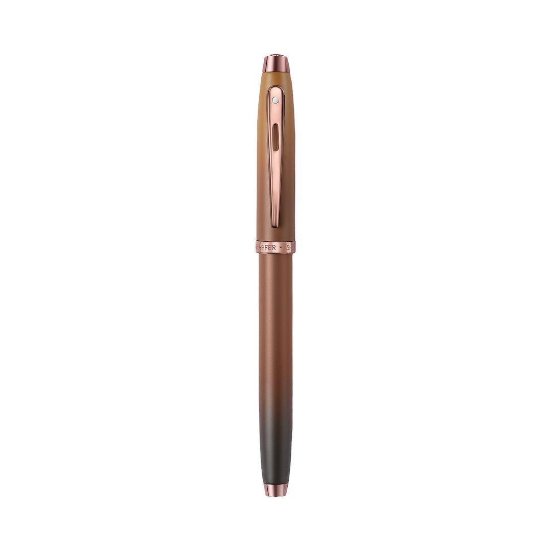 Sheaffer 100 E9374 Coffee Edition With PVD Trims Rollerball Pen (WW30 Coffee) — Sheaffer rollerball pen — fluid gel ink writing instrument, at Cityluxe Singapore