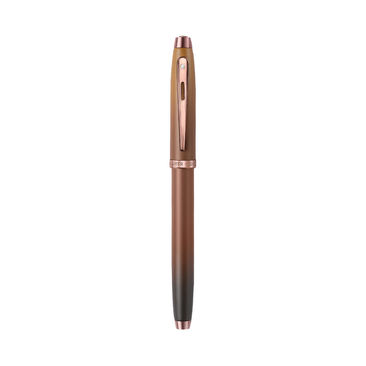 Sheaffer 100 E9374 Coffee Edition With PVD Trims Rollerball Pen (WW30 Coffee) — Sheaffer rollerball pen — fluid gel ink writing instrument, at Cityluxe Singapore