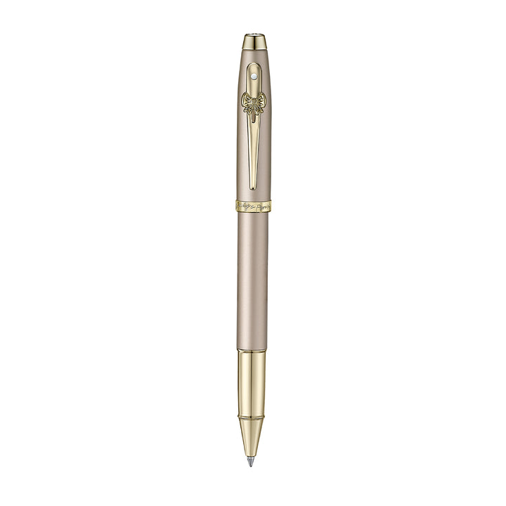 Sheaffer 100 Emily in Paris 9377 Champagne Gold Rollerball Pen with Champagne Gold Trims and Bow-Shaped Clip Emblem