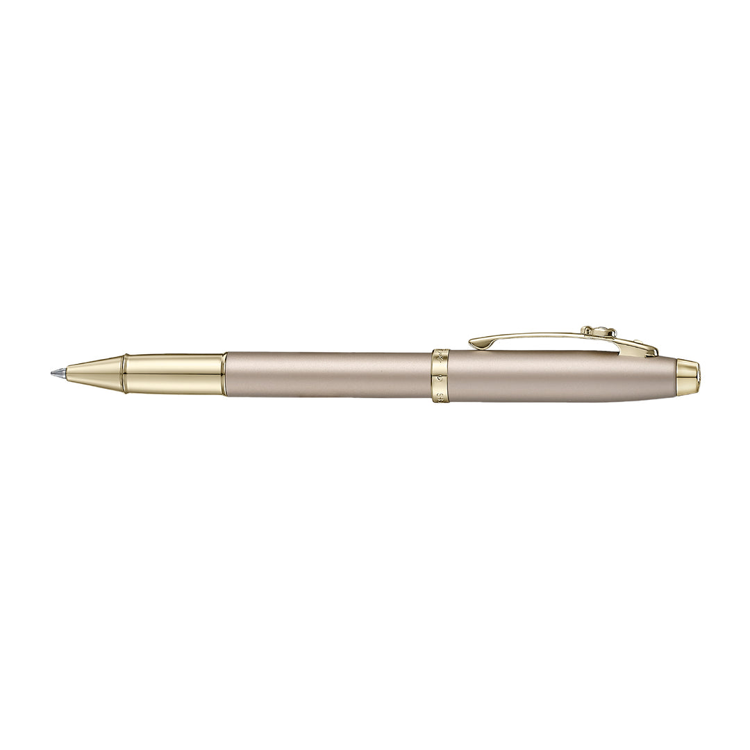 Sheaffer 100 Emily in Paris 9377 Champagne Gold Rollerball Pen with Champagne Gold Trims and Bow-Shaped Clip Emblem