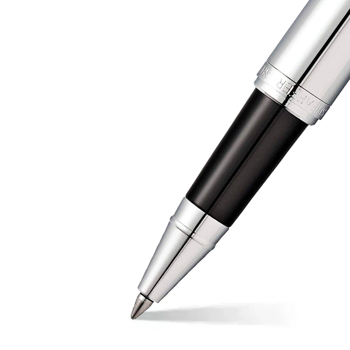 Sheaffer  VFM E9421 Polished Chrome With Chrome Trims Rollerball Pen (WW31) — Sheaffer rollerball pen — fluid gel ink writing instrument, at Cityluxe Singapore