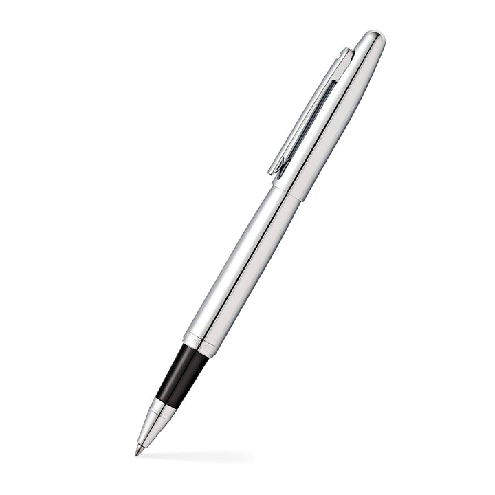 Sheaffer  VFM E9421 Polished Chrome With Chrome Trims Rollerball Pen (WW31) — Sheaffer rollerball pen — fluid gel ink writing instrument, at Cityluxe Singapore
