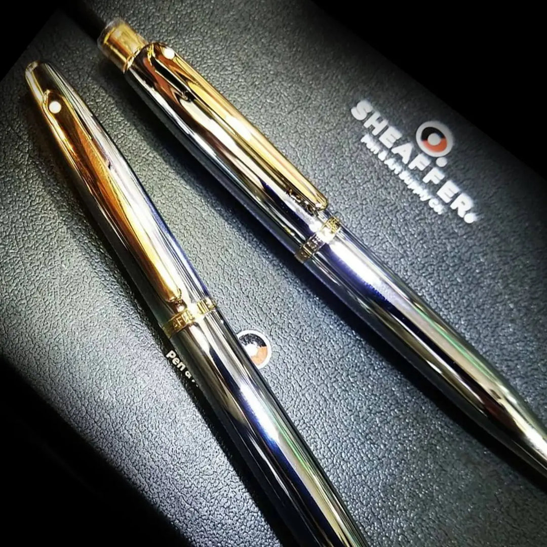 Sheaffer  VFM E9422 Polished Chrome with Gold Trims Rollerball Pen (WW31)