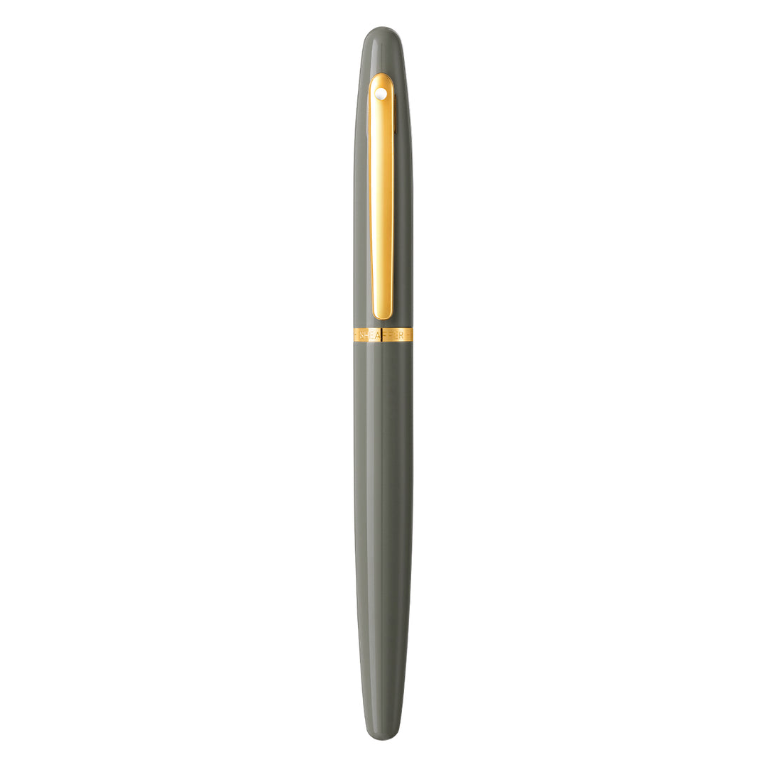 Sheaffer VFM E9427 Glossy Light Gray  With PVD Gold-Tone Trim Rollerball Pen (WW31)