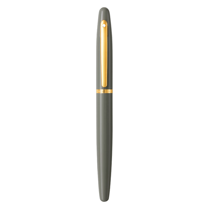 Sheaffer VFM E9427 Glossy Light Gray  With PVD Gold-Tone Trim Rollerball Pen (WW31)