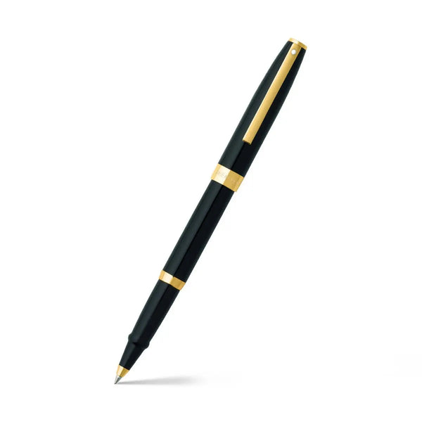 Sheaffer SAGARIS E9471 Gloss Black With Gold Tone Trim Rollerball Pen (WW30) — Sheaffer rollerball pen — fluid gel ink writing instrument, at Cityluxe Singapore