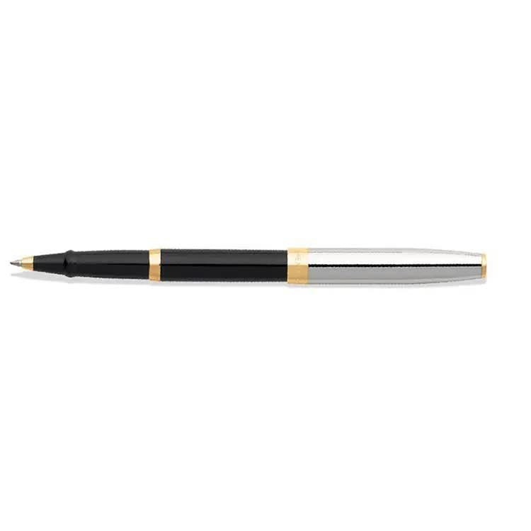 Sheaffer SAGARIS E9475 Gloss Black Barrel and Chrome Cap With Gold Tone Trim Rollerball Pen  (WW30) — Sheaffer rollerball pen — fluid gel ink writing instrument, at Cityluxe Singapore