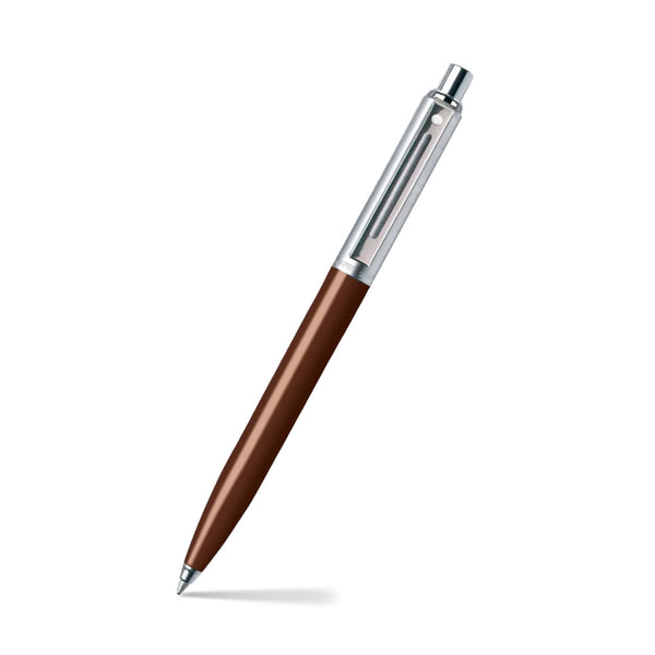 Sheaffer Sentinel Brown and Chrome Ballpoint Pen With Chrome Trims (WW31) — Sheaffer ballpoint pen — reliable smooth-writing everyday pen, at Cityluxe Singapore