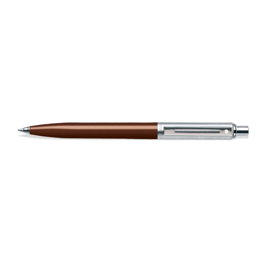 Sheaffer Sentinel Brown and Chrome Ballpoint Pen With Chrome Trims (WW31) — Sheaffer ballpoint pen — reliable smooth-writing everyday pen, at Cityluxe Singapore