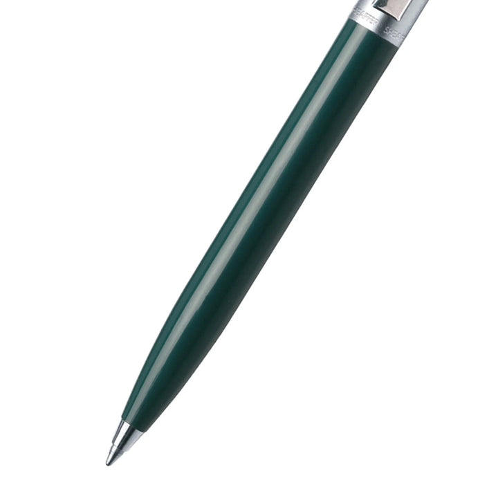 Sheaffer Sentinel Dark Green and Chrome Ballpoint Pen With Chrome Trims (WW31) — Sheaffer ballpoint pen — reliable smooth-writing everyday pen, at Cityluxe Singapore