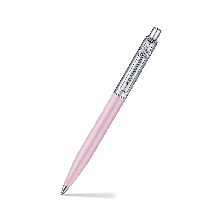 Sheaffer Sentinel Emily in Paris 321 Pink Matte Finish Ballpoint Pen with Chrome-Plated Trims and Bow-Shaped Clip Emblem — Sheaffer ballpoint pen — reliable smooth-writing everyday pen, at Cityluxe Si