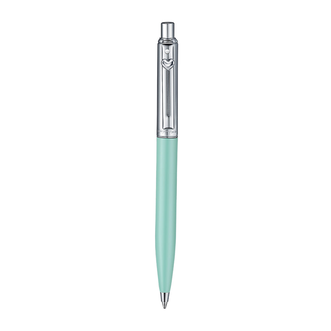 Sheaffer Sentinel Emily in Paris 321 Green Matte Finish Ballpoint Pen with Chrome-Plated Trims and Heart-Shaped Clip Emblem