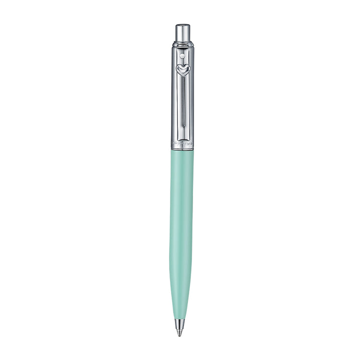 Sheaffer Sentinel Emily in Paris 321 Green Matte Finish Ballpoint Pen with Chrome-Plated Trims and Heart-Shaped Clip Emblem
