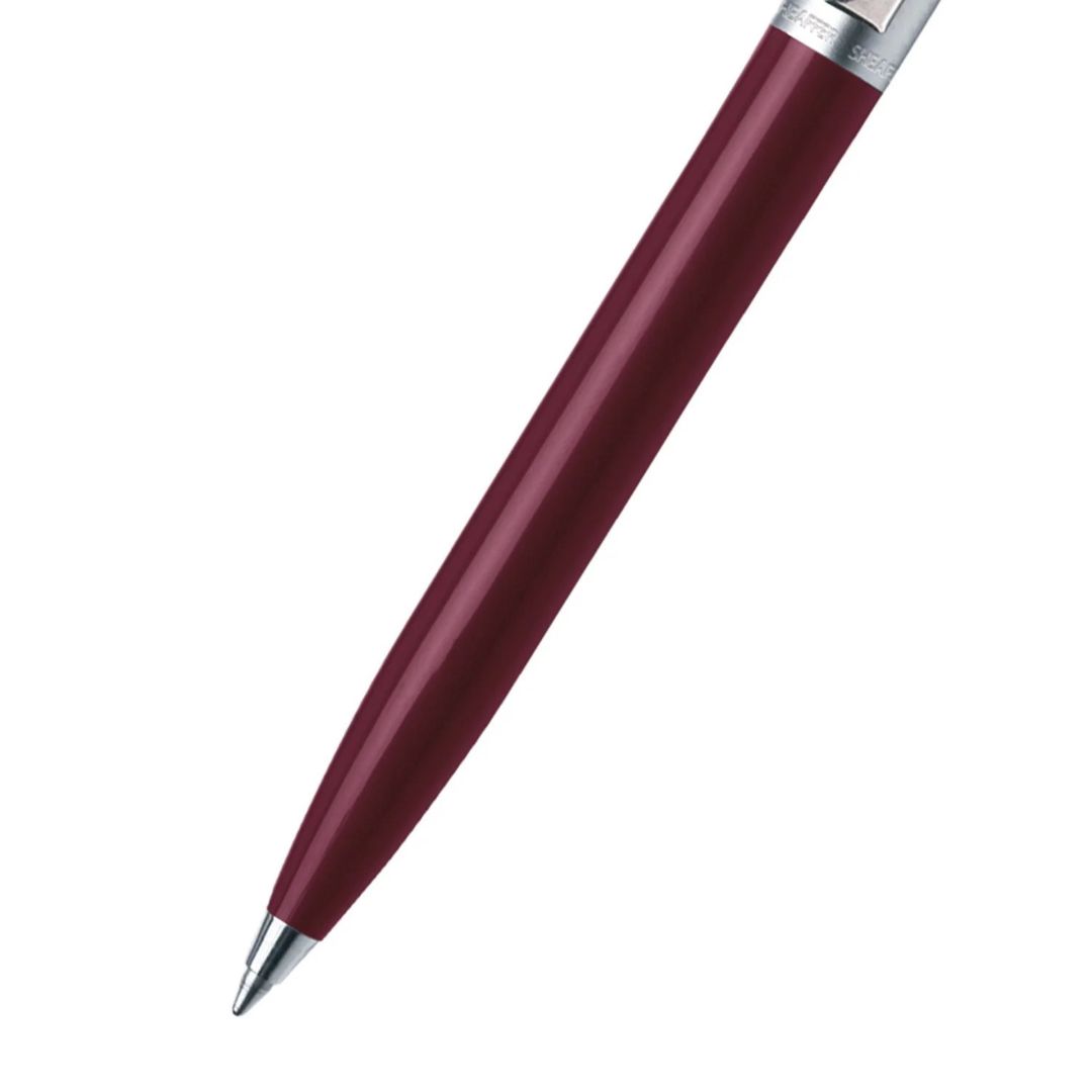 Sheaffer Sentinel Burgundy and Chrome Ballpoint Pen With Chrome Trims (WW31) — Sheaffer ballpoint pen — reliable smooth-writing everyday pen, at Cityluxe Singapore