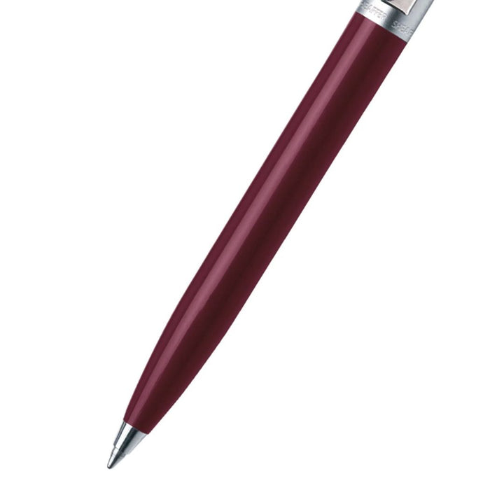 Sheaffer Sentinel Burgundy and Chrome Ballpoint Pen With Chrome Trims (WW31) — Sheaffer ballpoint pen — reliable smooth-writing everyday pen, at Cityluxe Singapore