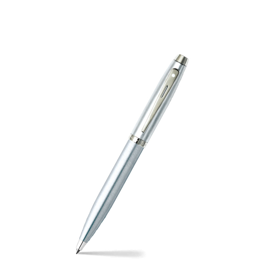 Sheaffer 100 E9306 Brushed Chrome With Chrome Plated Trims Ballpoint Pen (WW30) — Sheaffer ballpoint pen — reliable smooth-writing everyday pen, at Cityluxe Singapore