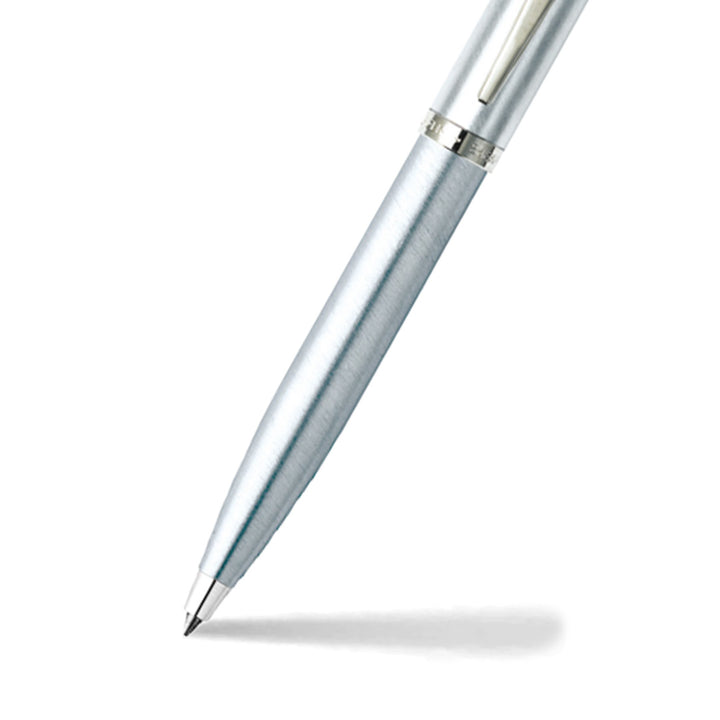 Sheaffer 100 E9306 Brushed Chrome With Chrome Plated Trims Ballpoint Pen (WW30) — Sheaffer ballpoint pen — reliable smooth-writing everyday pen, at Cityluxe Singapore