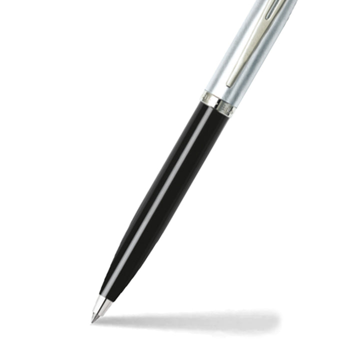 Sheaffer 100 E9313 Glossy Black Barrel Brushed Chrome Cap Ballpoint Pen (WW30) — Sheaffer ballpoint pen — reliable smooth-writing everyday pen, at Cityluxe Singapore