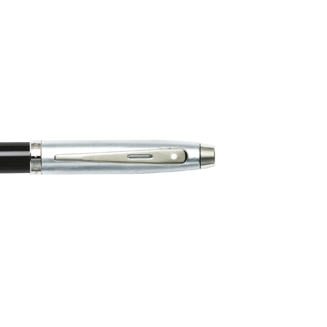 Sheaffer 100 E9313 Glossy Black Barrel Brushed Chrome Cap Ballpoint Pen (WW30) — Sheaffer ballpoint pen — reliable smooth-writing everyday pen, at Cityluxe Singapore