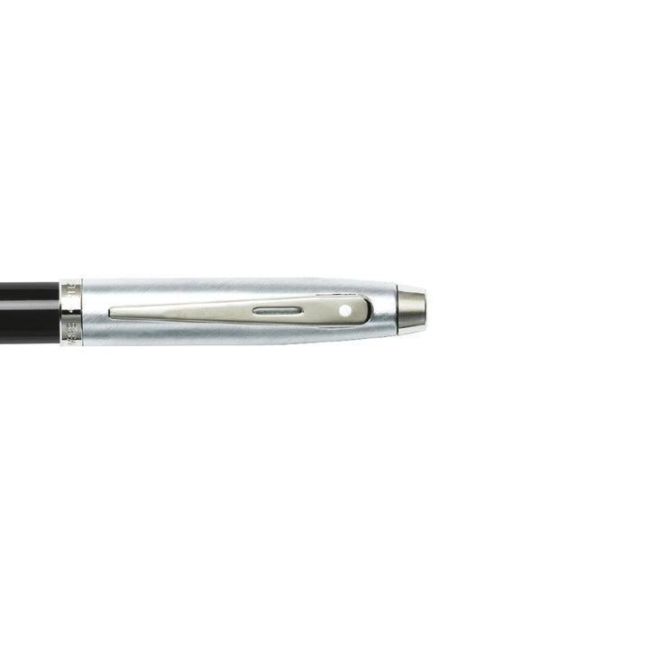 Sheaffer 100 E9313 Glossy Black Barrel Brushed Chrome Cap Ballpoint Pen (WW30) — Sheaffer ballpoint pen — reliable smooth-writing everyday pen, at Cityluxe Singapore