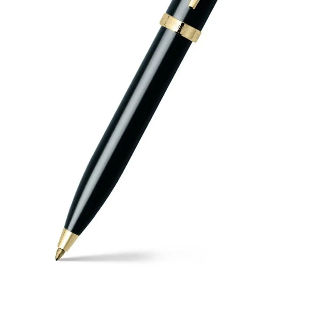 Sheaffer 100 E9322 Glossy Black With Gold Trims Ballpoint Pen (WW30) — Sheaffer ballpoint pen — reliable smooth-writing everyday pen, at Cityluxe Singapore