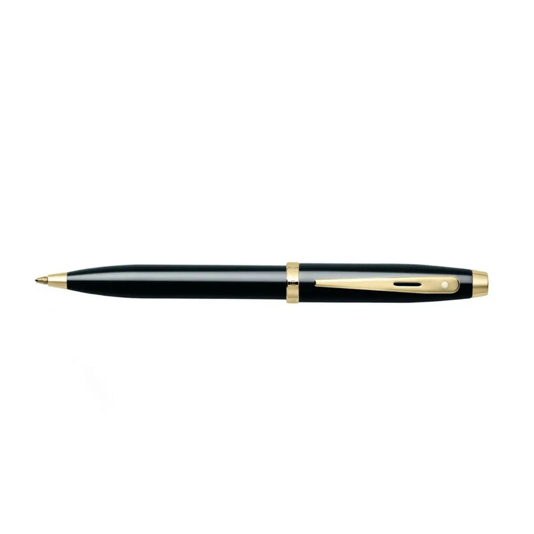 Sheaffer 100 E9322 Glossy Black With Gold Trims Ballpoint Pen (WW30) — Sheaffer ballpoint pen — reliable smooth-writing everyday pen, at Cityluxe Singapore