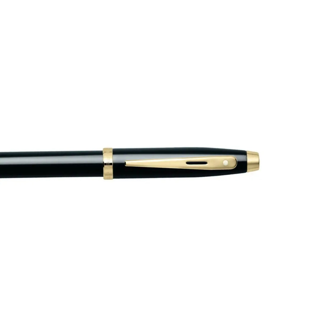 Sheaffer 100 E9322 Glossy Black With Gold Trims Ballpoint Pen (WW30) — Sheaffer ballpoint pen — reliable smooth-writing everyday pen, at Cityluxe Singapore