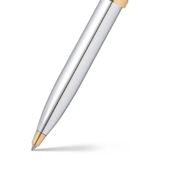 Sheaffer 100 E9340 Bright Chrome With Gold Trims Ballpoint Pen (WW30) — Sheaffer ballpoint pen — reliable smooth-writing everyday pen, at Cityluxe Singapore
