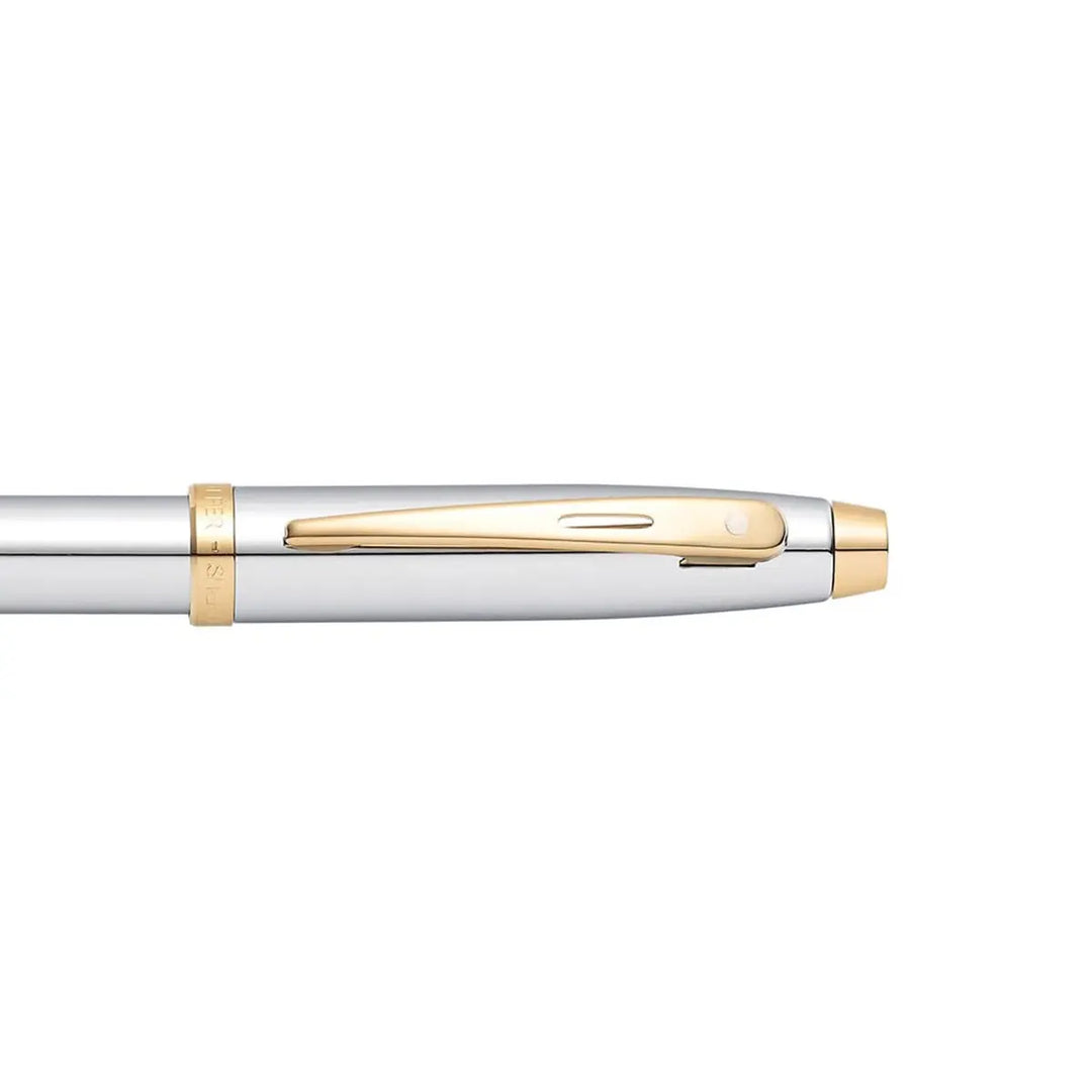 Sheaffer 100 E9340 Bright Chrome With Gold Trims Ballpoint Pen (WW30) — Sheaffer ballpoint pen — reliable smooth-writing everyday pen, at Cityluxe Singapore