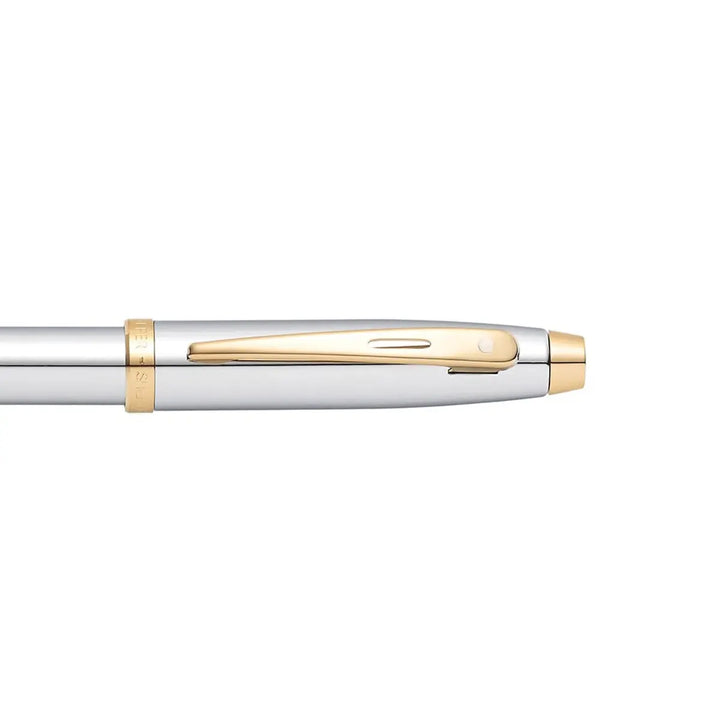 Sheaffer 100 E9340 Bright Chrome With Gold Trims Ballpoint Pen (WW30) — Sheaffer ballpoint pen — reliable smooth-writing everyday pen, at Cityluxe Singapore