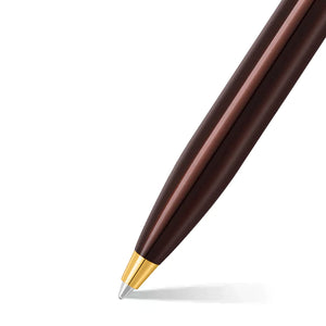 Sheaffer 100 E9370 Ballpoint Pen - Coffee Brown with PVD Gold-tone Trims