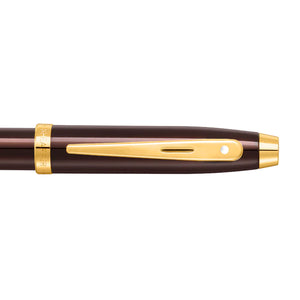 Sheaffer 100 E9370 Ballpoint Pen - Coffee Brown with PVD Gold-tone Trims