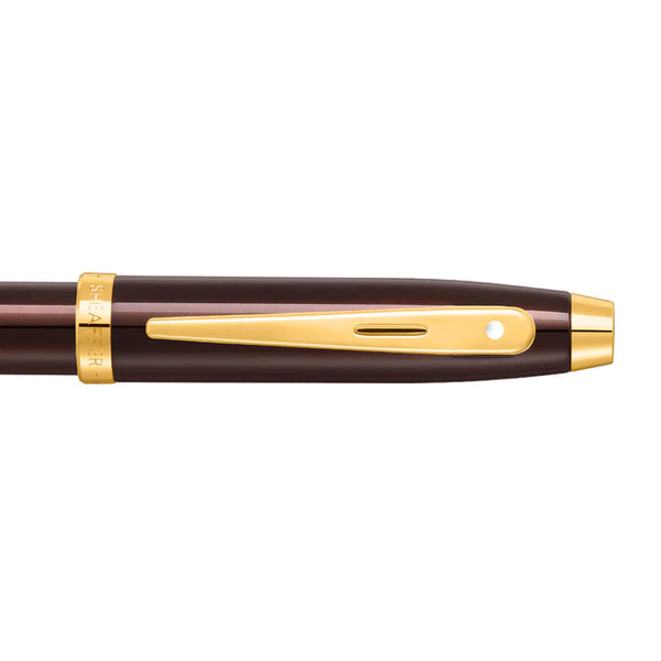 Load image into Gallery viewer, Sheaffer 100 E9370 Ballpoint Pen - Coffee Brown with PVD Gold-tone Trims
